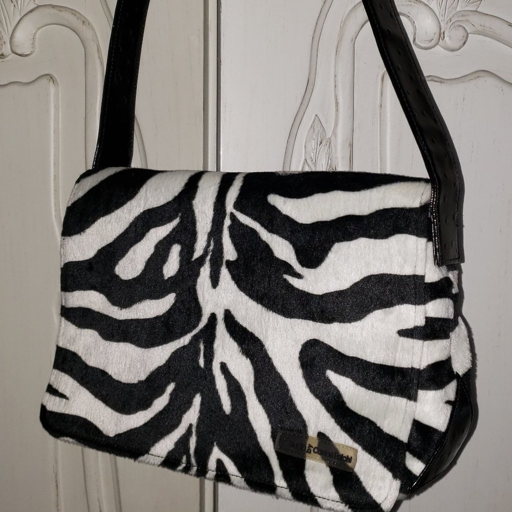 Carlos Falchi B&W Zebra Pony Hair Shoulder Bag